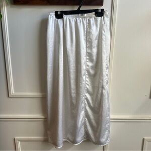 Calvin Klein White Satin-Look Midi Slip
